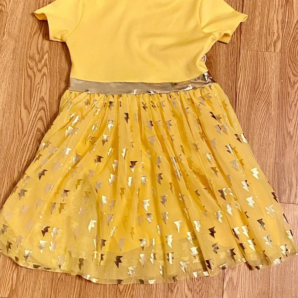 Girls Sz‎ 14 Juniors Pokémon Dress Squirtle Yellow Layered Skirt Costume Cute K